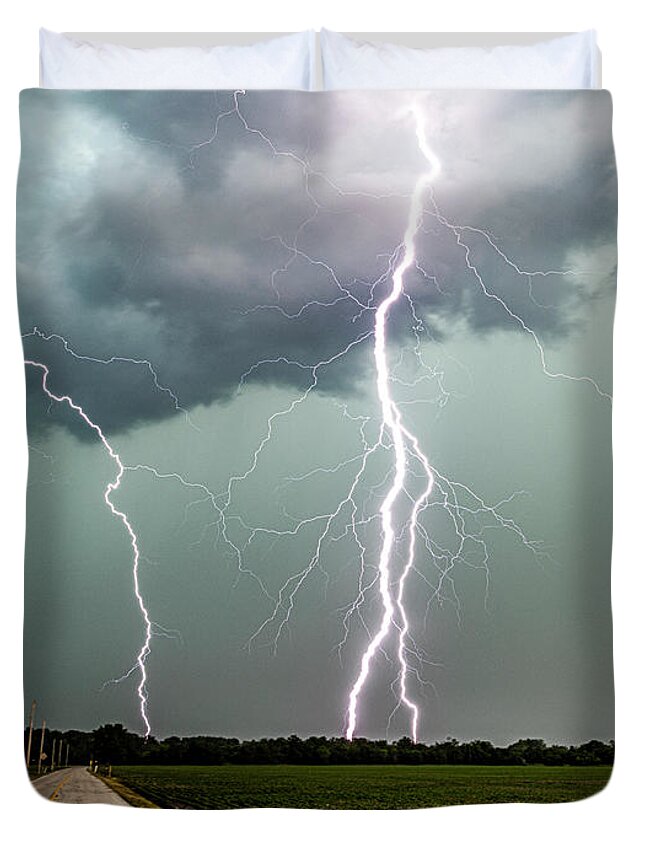 Lightning Duvet Cover featuring the photograph Zeus Lane by Marcus Hustedde