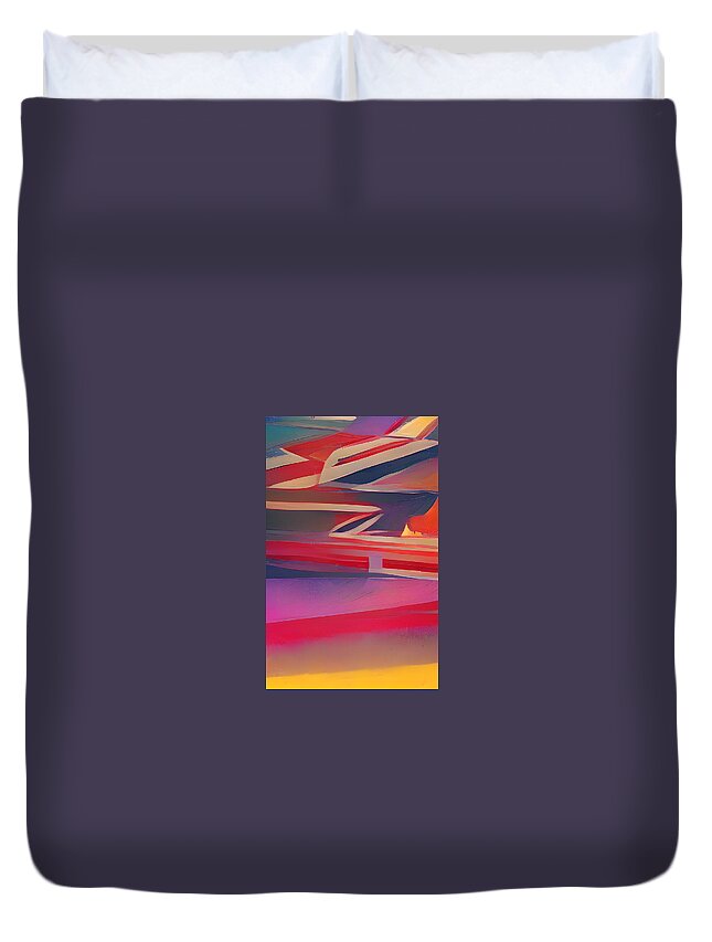  Duvet Cover featuring the digital art ZigZag by Rod Turner