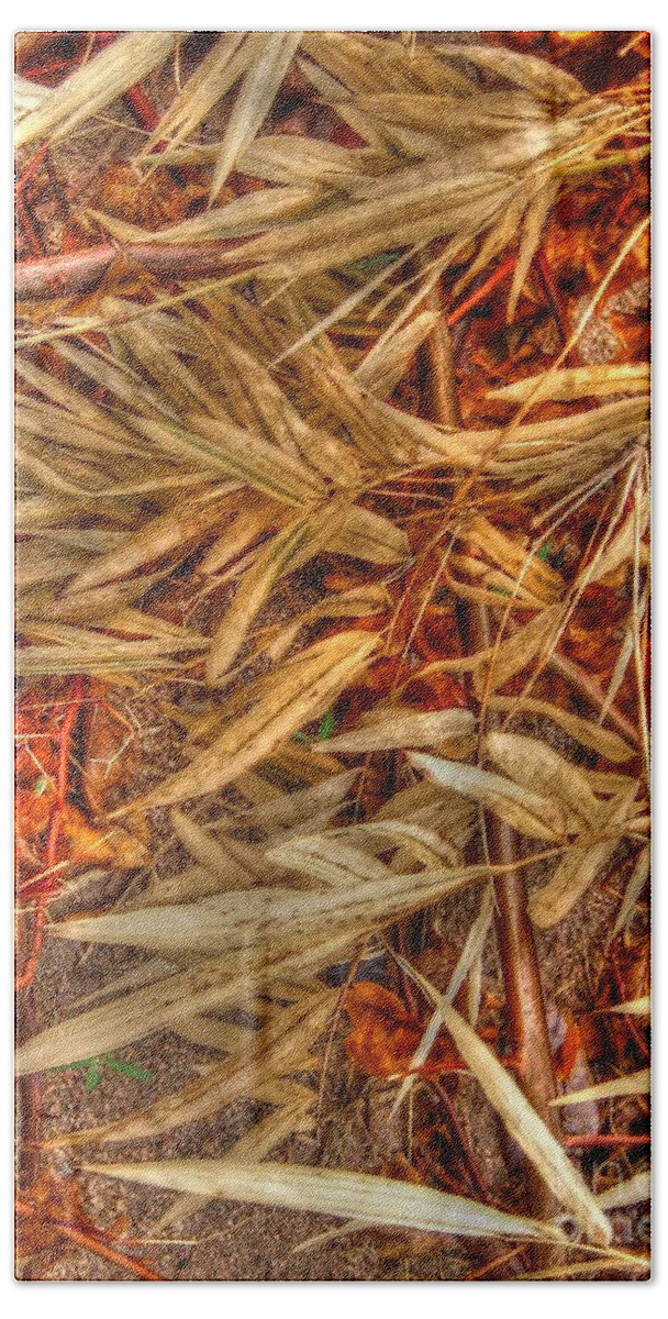 Brown Hand Towel featuring the photograph Bamboo Leaves by Michelle Meenawong