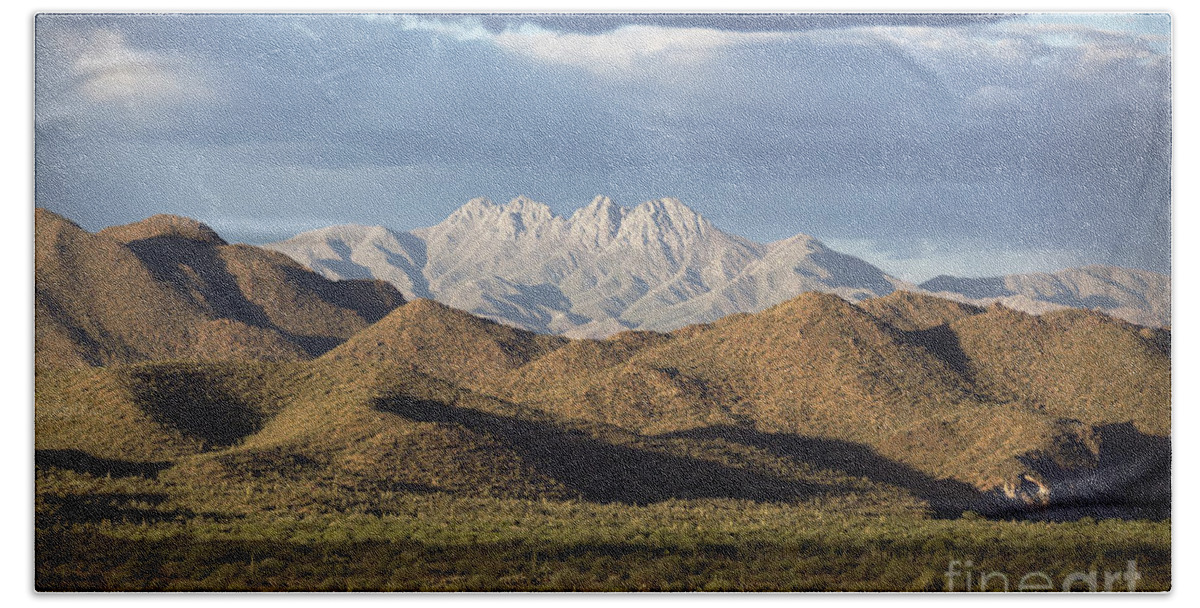 Horizontal Bath Towel featuring the photograph Four Peaks Mountain Arizona by Patrick McGill