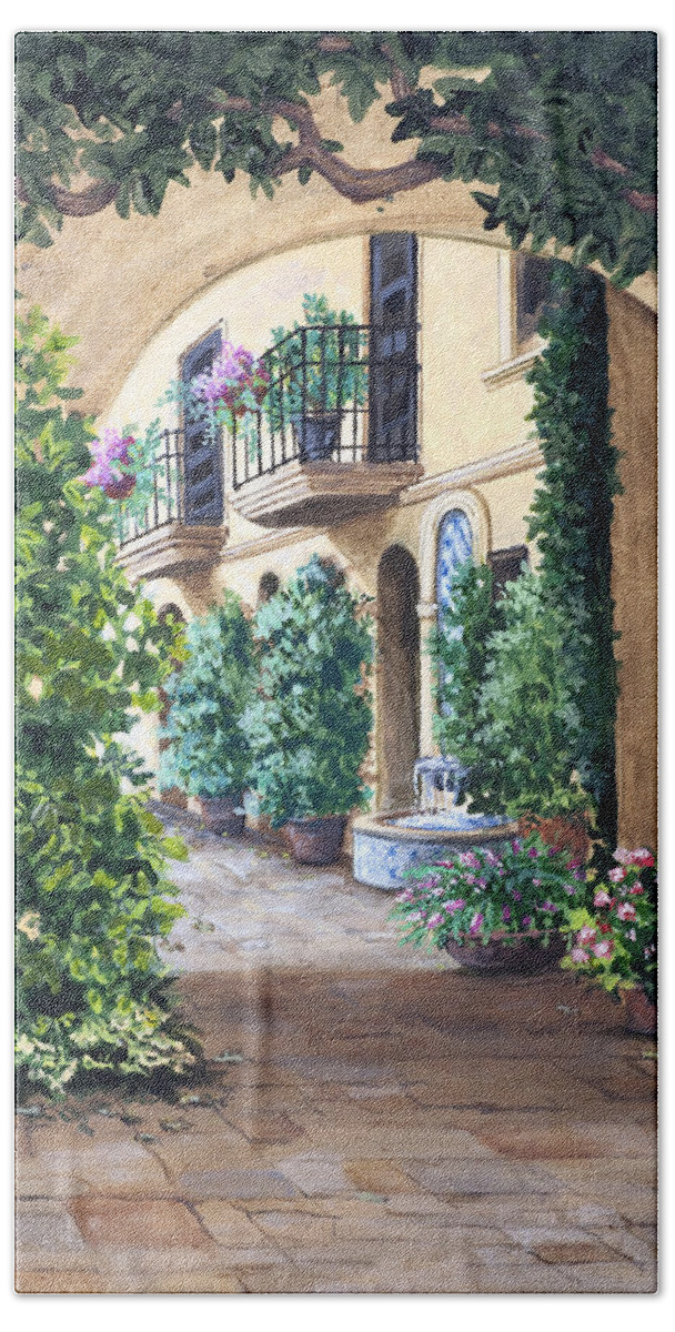 Archway Bath Towel featuring the painting Sedona Archway by Mary Palmer