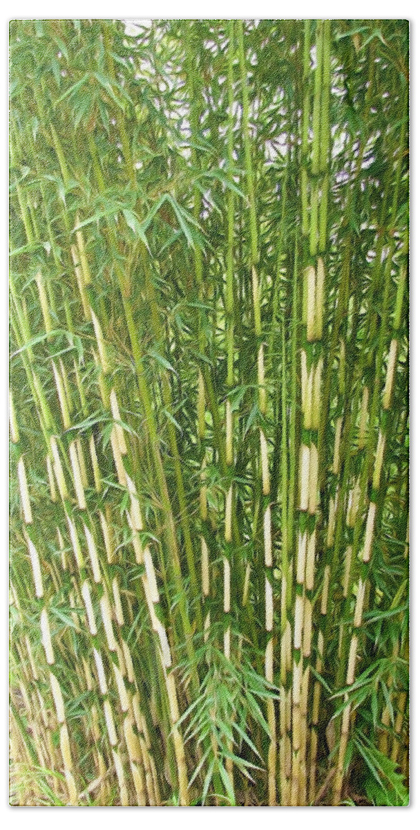  Shweeash Bamboo Bath Sheet featuring the painting Shweeash Bamboo 1 by Jeelan Clark