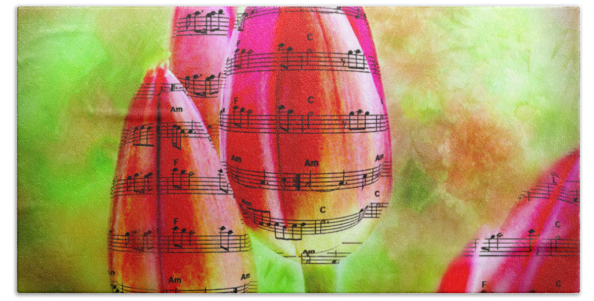Flowers Bath Towel featuring the photograph The Sound of Music by Elaine Manley