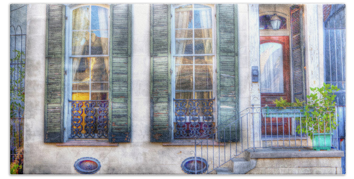 French Bath Towel featuring the photograph 0272 French Quarter 1 - New Orleans by Steve Sturgill