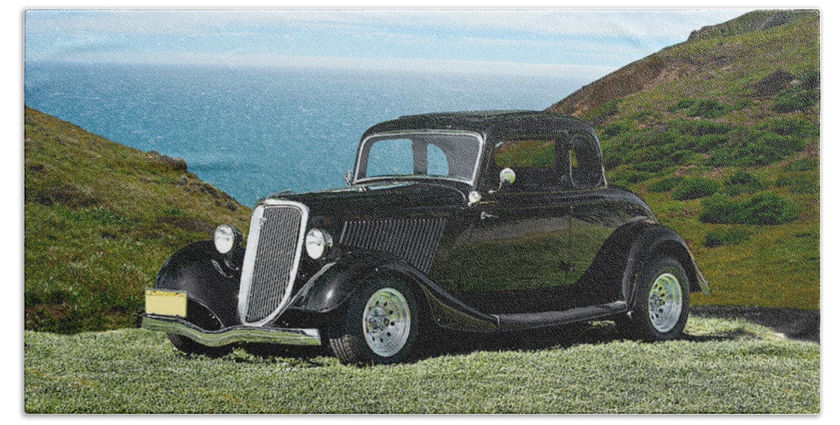 Coupe Bath Towel featuring the photograph 1934 Ford '5 Window' Coupe by Dave Koontz