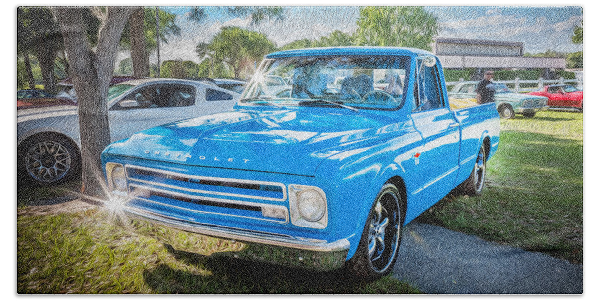 1967 Chevy Hand Towel featuring the photograph 1967 Chevy Silverado Pick up Truck Painted by Rich Franco