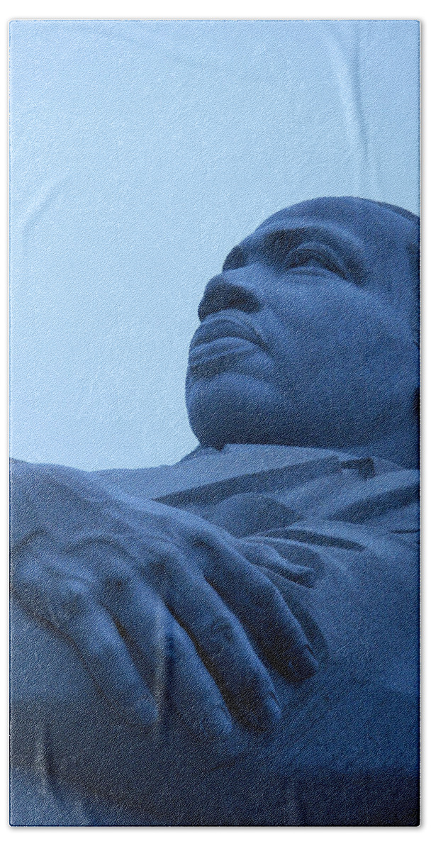 Martin Luther King Hand Towel featuring the photograph A Blue Martin Luther King - 1 by Cora Wandel