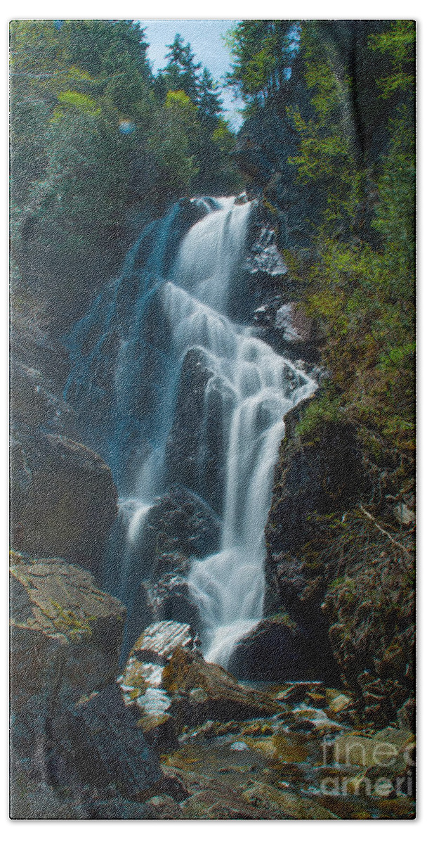 Angel Falls Hand Towel featuring the photograph Angel Falls #1 by Alana Ranney