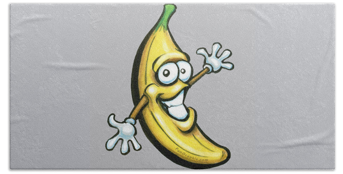 Banana Bath Towel featuring the digital art Banana #1 by Kevin Middleton