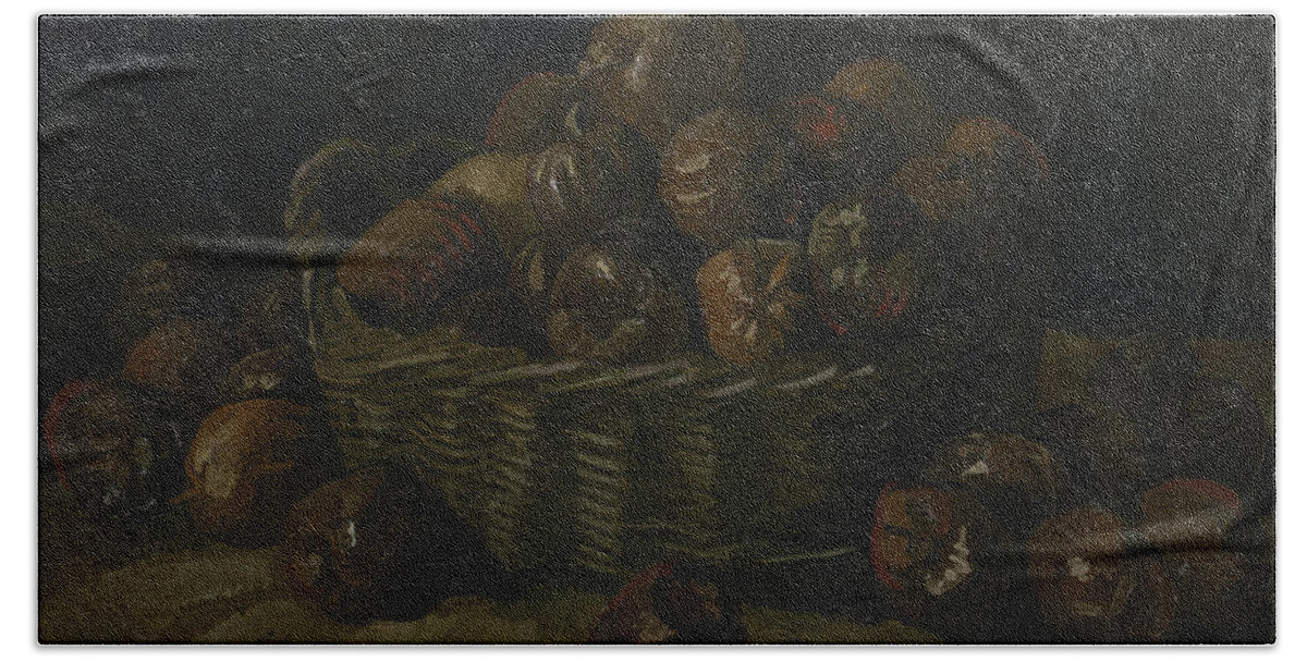 Vincent Van Gogh Bath Towel featuring the painting Basket Of Apples #1 by Vincent Van Gogh