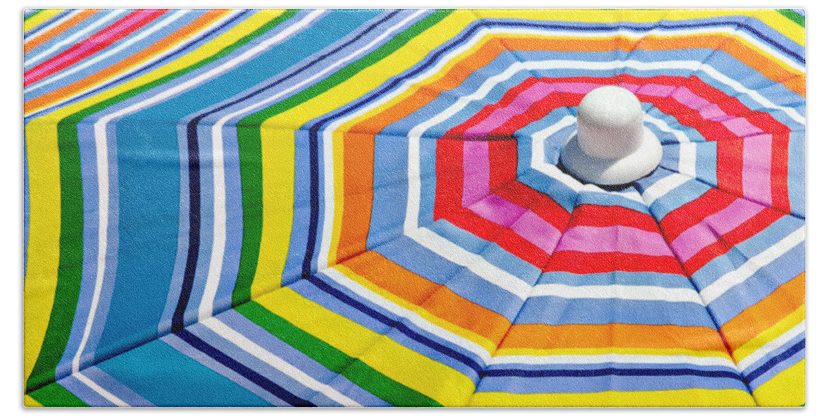 Beach Umbrella Bath Towel featuring the photograph Beach Umbrella #2 by Art Block Collections