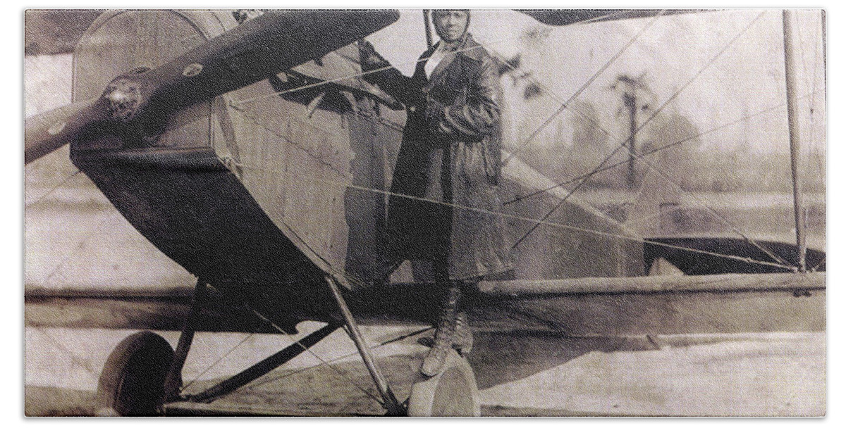 Aviation Hand Towel featuring the photograph Bessie Coleman, American Aviator by Science Source