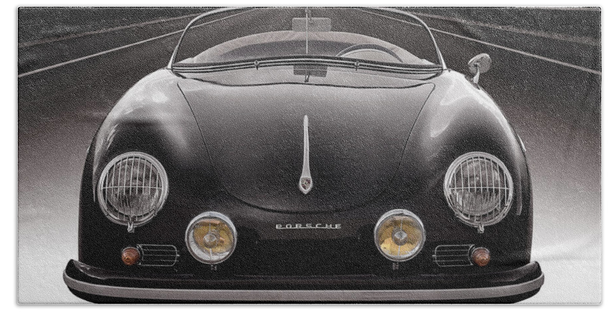 Porsche Hand Towel featuring the photograph Black Porsche Speedster by Douglas Pittman
