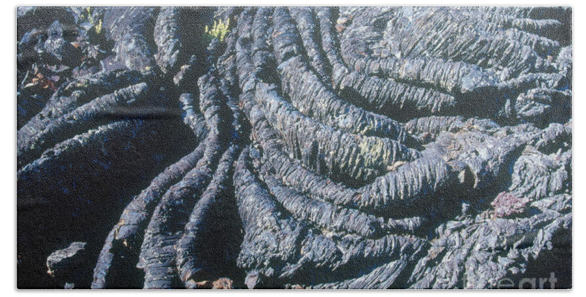 Lava Bath Towel featuring the photograph Blue Dragon Lava Flow #1 by William H. Mullins