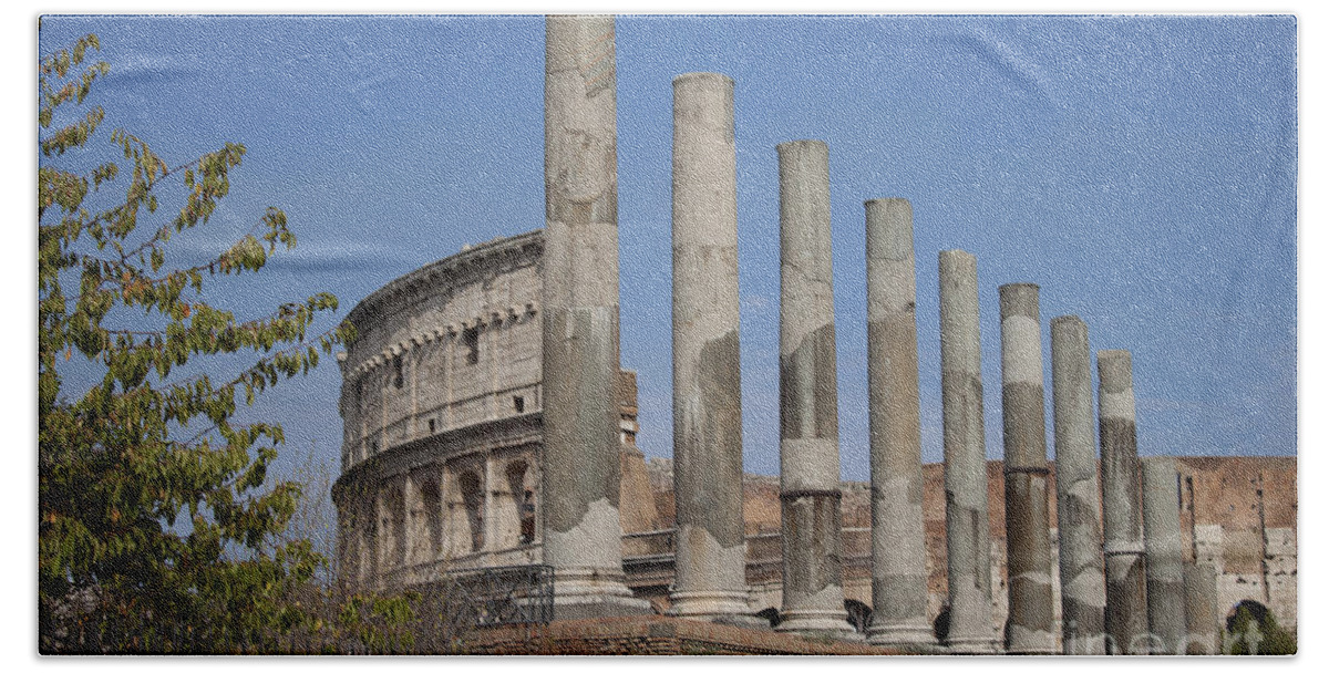Colosseum Columns Bath Towel featuring the photograph Colosseum Columns by Ivete Basso Photography