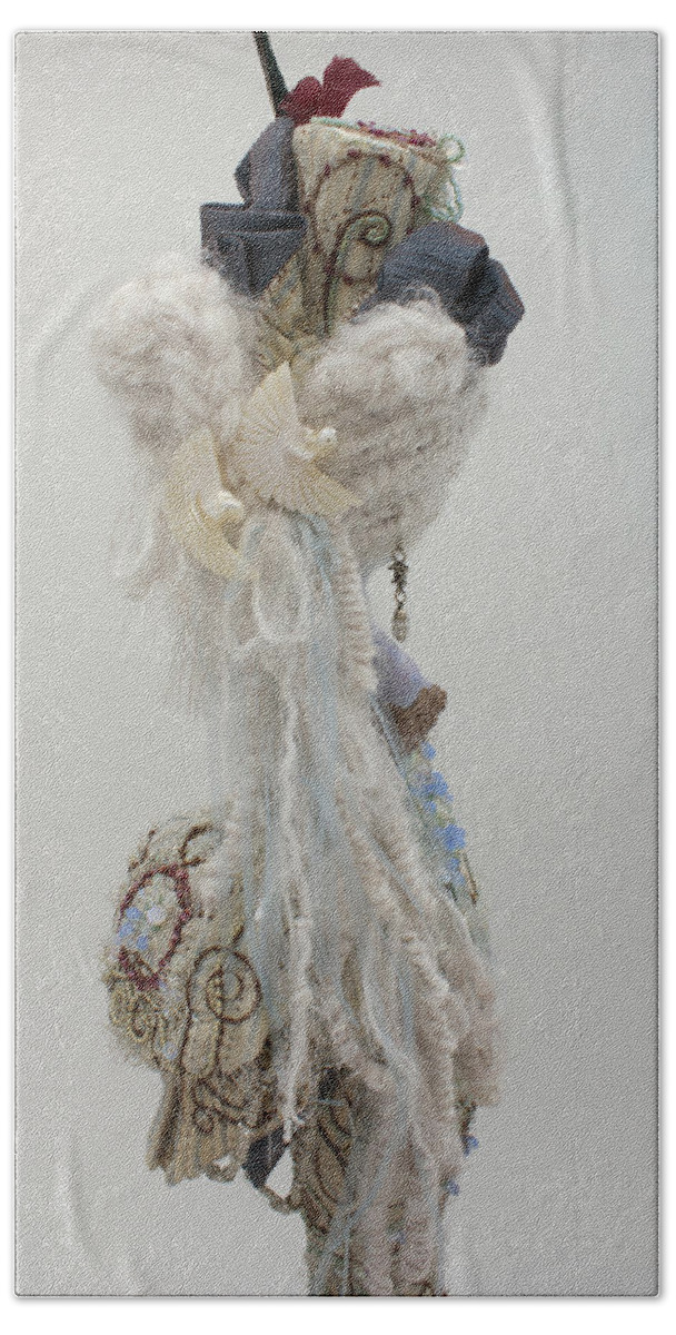 Countess M Bath Towel featuring the sculpture Countess M #2 by Judy Henninger