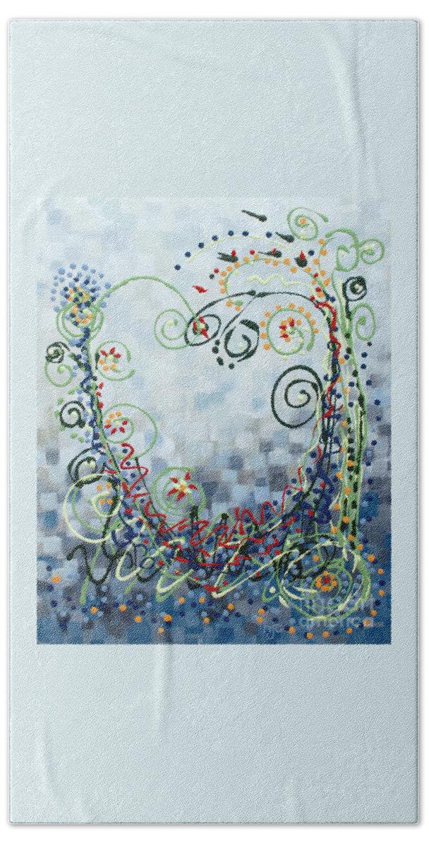 Heart Bath Towel featuring the painting Crazy Love Jazz by Holly Carmichael
