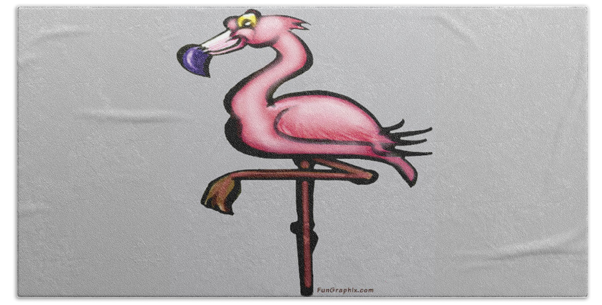 Flamingo Bath Towel featuring the digital art Flamingo by Kevin Middleton