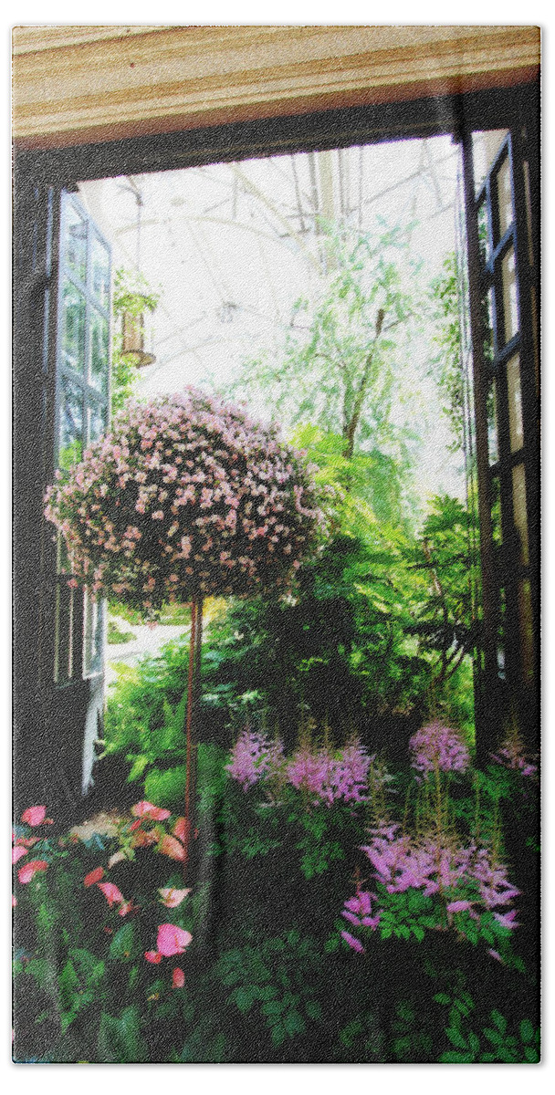 Gardens Bath Towel featuring the photograph Garden Sanctuary #2 by Trina Ansel