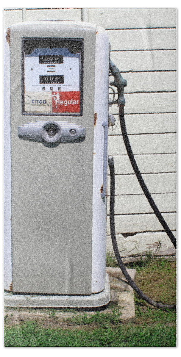 Agriculture Bath Towel featuring the photograph Gas Pump #1 by Frank Romeo
