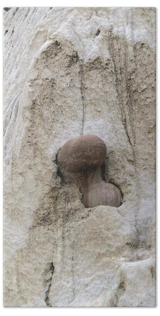 Nature Hand Towel featuring the photograph Geologic Concretion, North Dakota #1 by Mark Newman
