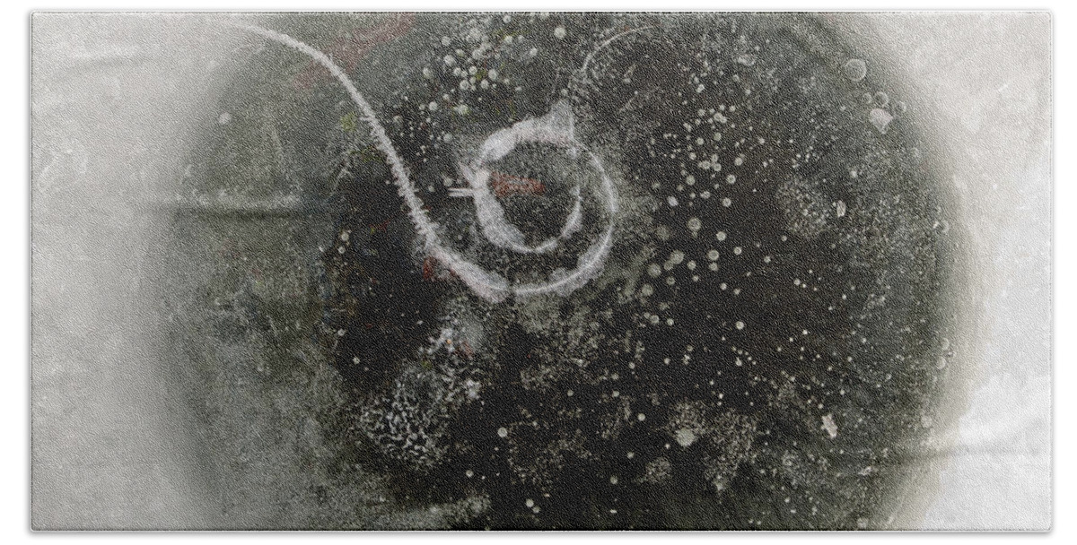 Ice Bath Towel featuring the photograph Ice fishing hole #3 by Steven Ralser