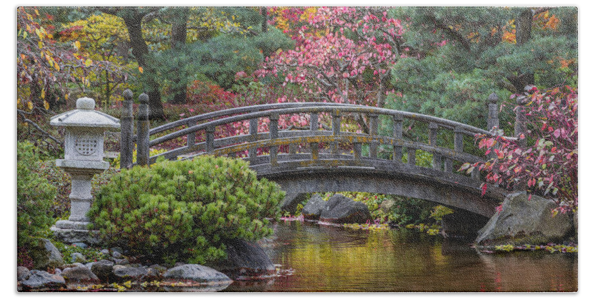 Japanese Gardens Hand Towel featuring the photograph Japanese Bridge by Sebastian Musial