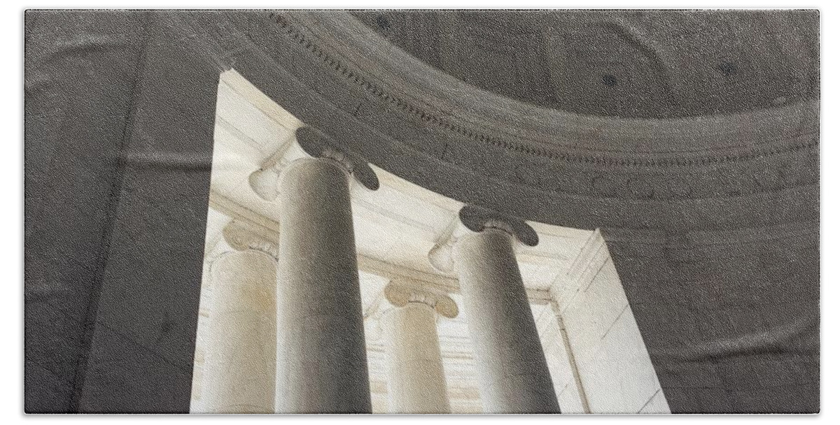 Declaration Of Independence Hand Towel featuring the photograph Jefferson Memorial Architecture #2 by Kenny Glover