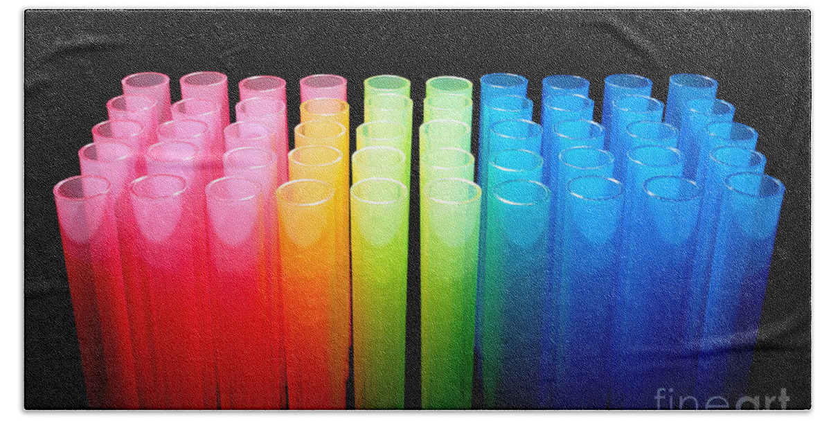 Test Bath Towel featuring the photograph Laboratory Test Tubes in Science Research Lab #1 by Science Research Lab