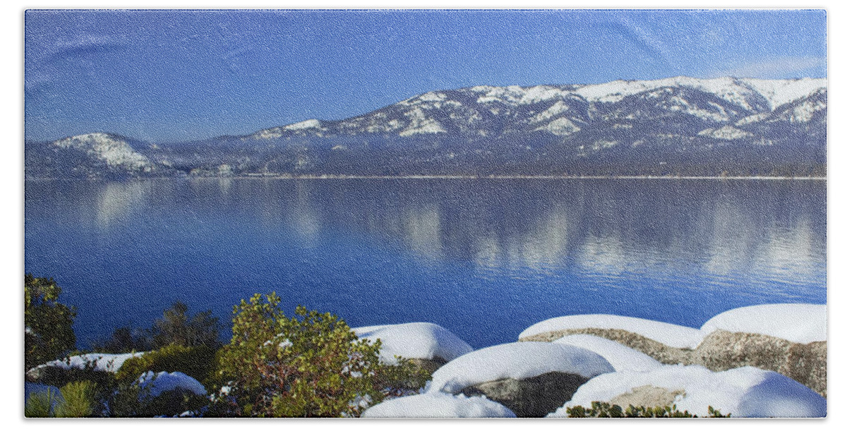 Landscape Bath Towel featuring the photograph Lake Tahoe Winter #1 by Kim Hojnacki