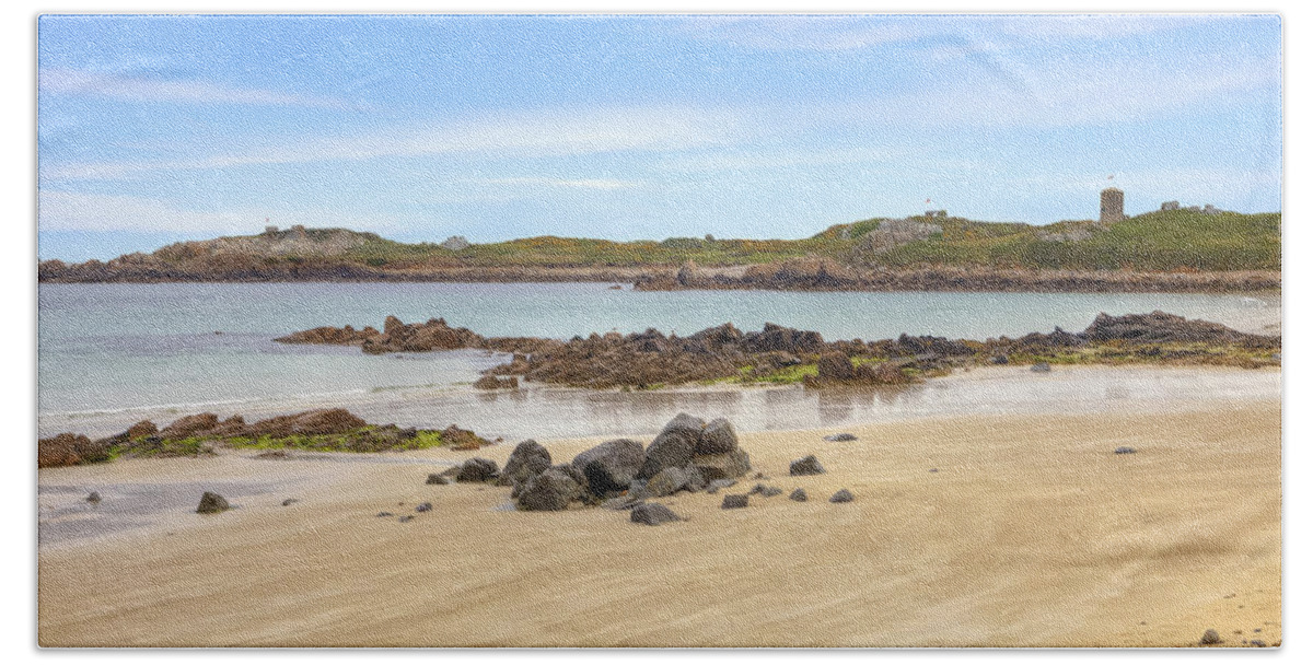 L'ancresse Bay Bath Towel featuring the photograph L'Ancresse Bay - Guernsey #1 by Joana Kruse