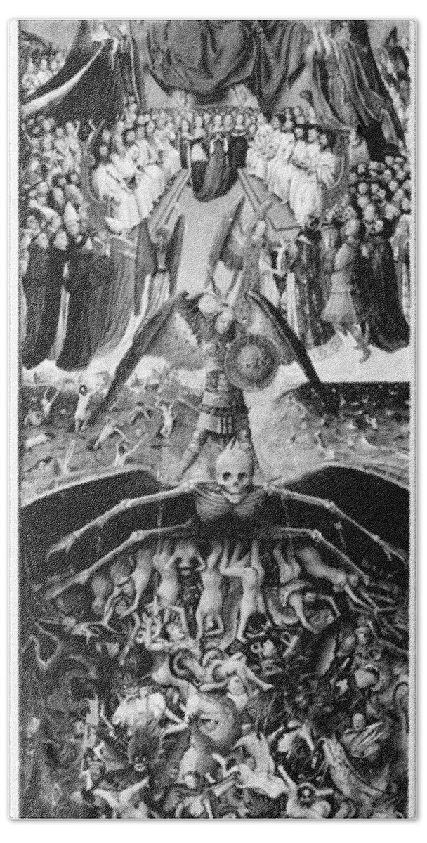 15th Century Bath Towel featuring the painting Last Judgment #1 by Granger