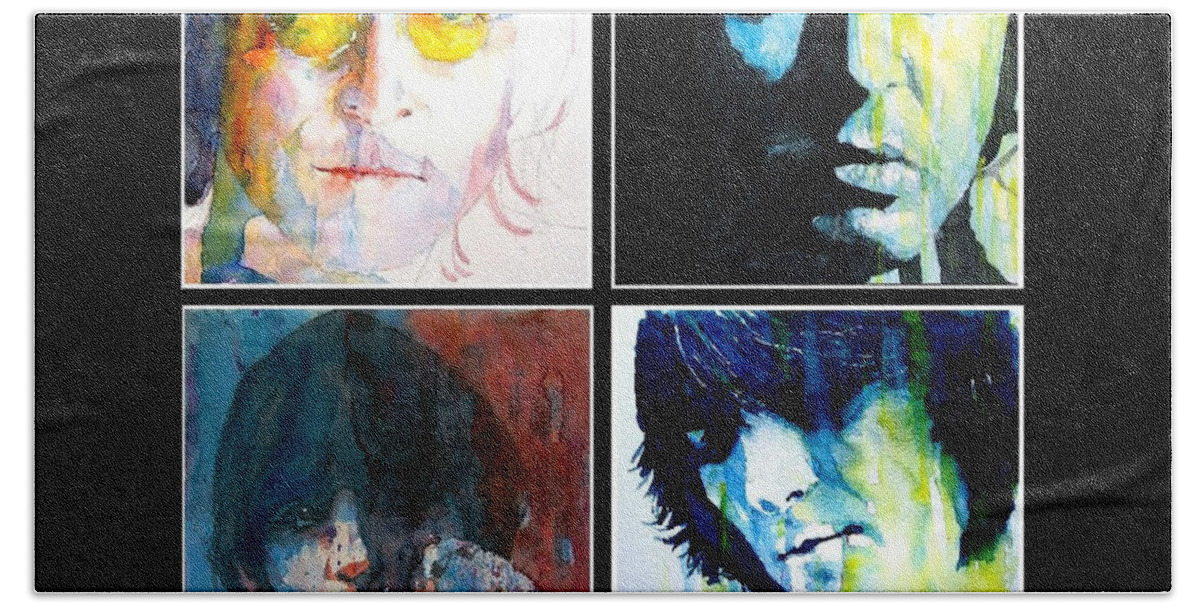 The Beatles Hand Towel featuring the painting Let Them Be by Paul Lovering
