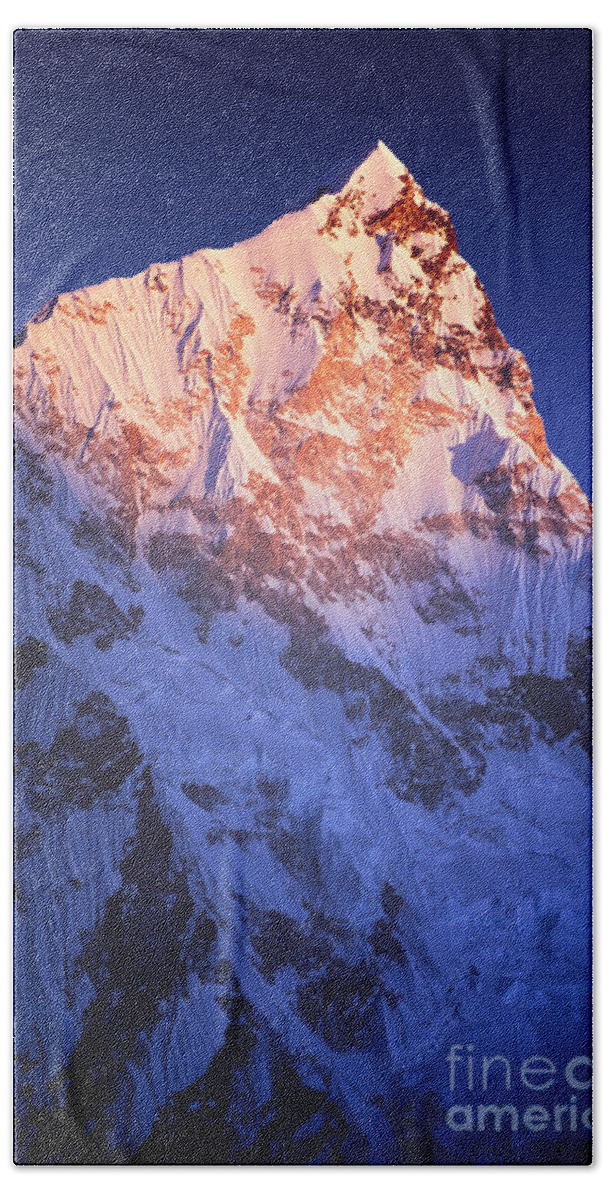 Everest Bath Towel featuring the photograph Lhotse Sunset #1 by THP Creative