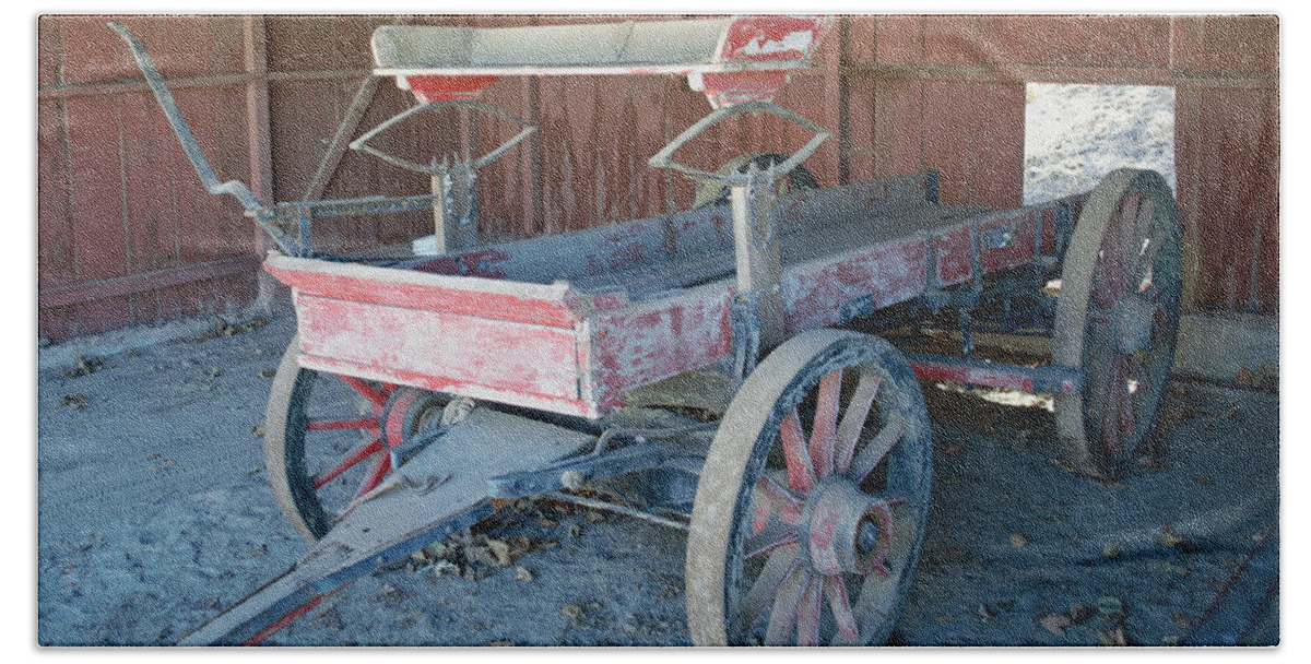 Barbara Snyder Hand Towel featuring the photograph Little Red Wine Wagon #1 by Barbara Snyder