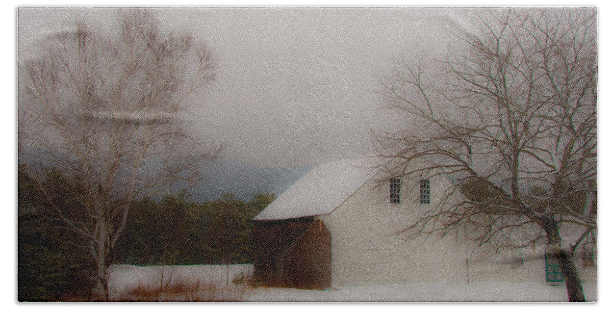 Barn Doors Hand Towel featuring the photograph Melvin Village Barn #1 by Brenda Jacobs