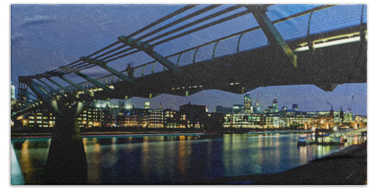 Photography Bath Towel featuring the photograph Millennium Bridge And St. Pauls #1 by Panoramic Images