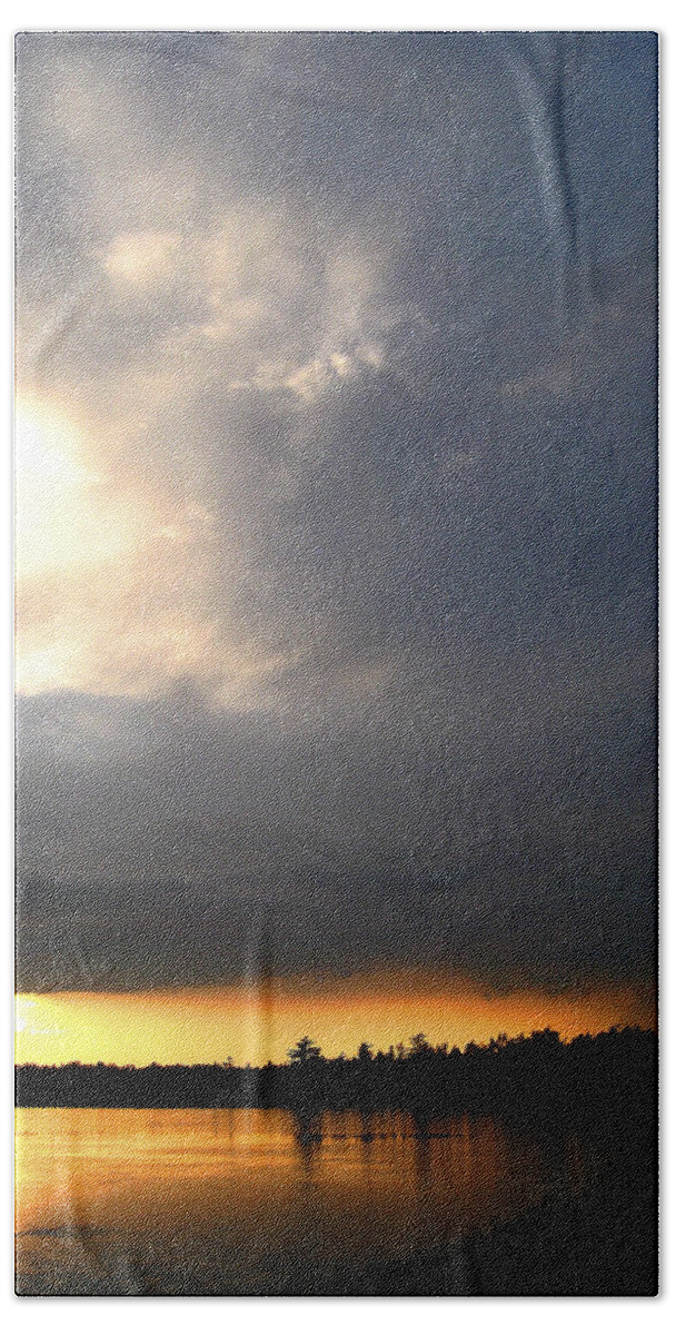 Landscape Hand Towel featuring the photograph Mountain Lake Sunset Pocono Region Pennsylvania #4 by A Macarthur Gurmankin