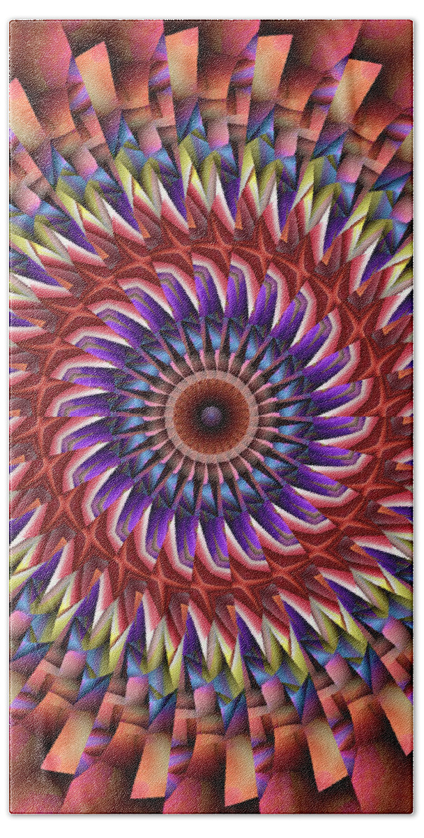 Kaleidoscope Hand Towel featuring the digital art Natural Attributes 20 vertical #1 by Wendy J St Christopher