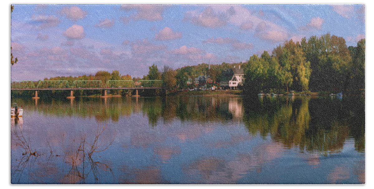 Photography Bath Towel featuring the photograph New Hope-lambertville Bridge, Delaware #1 by Panoramic Images