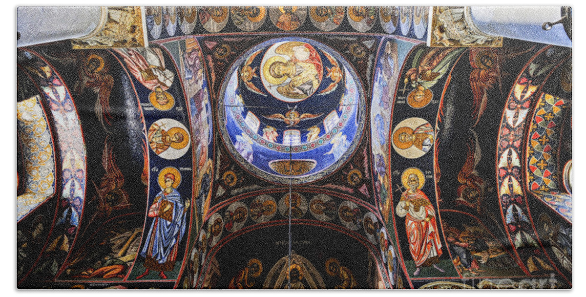 Mosaic Hand Towel featuring the photograph Orthodox church interior 2 by Elena Elisseeva