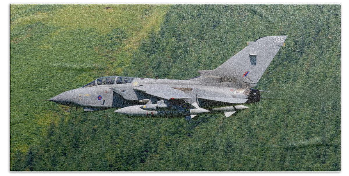 Aircraft Bath Towel featuring the photograph RAF Tornado - Low Level #1 by Pat Speirs