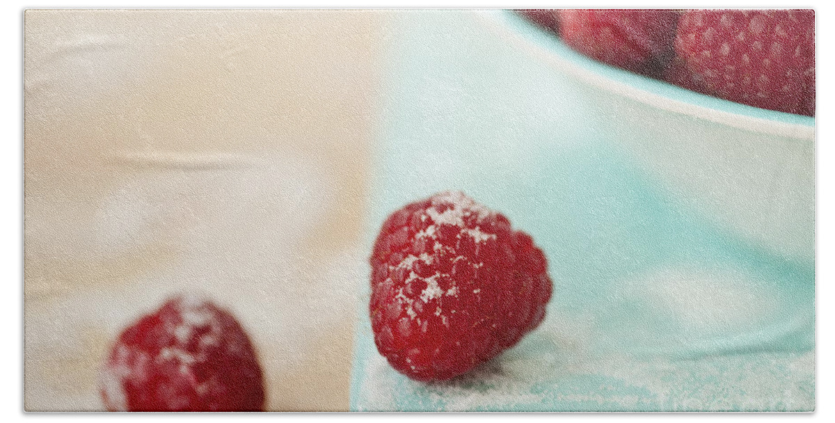 Abundance Bath Towel featuring the photograph Raspberries Sprinkled With Sugar by Jim Corwin