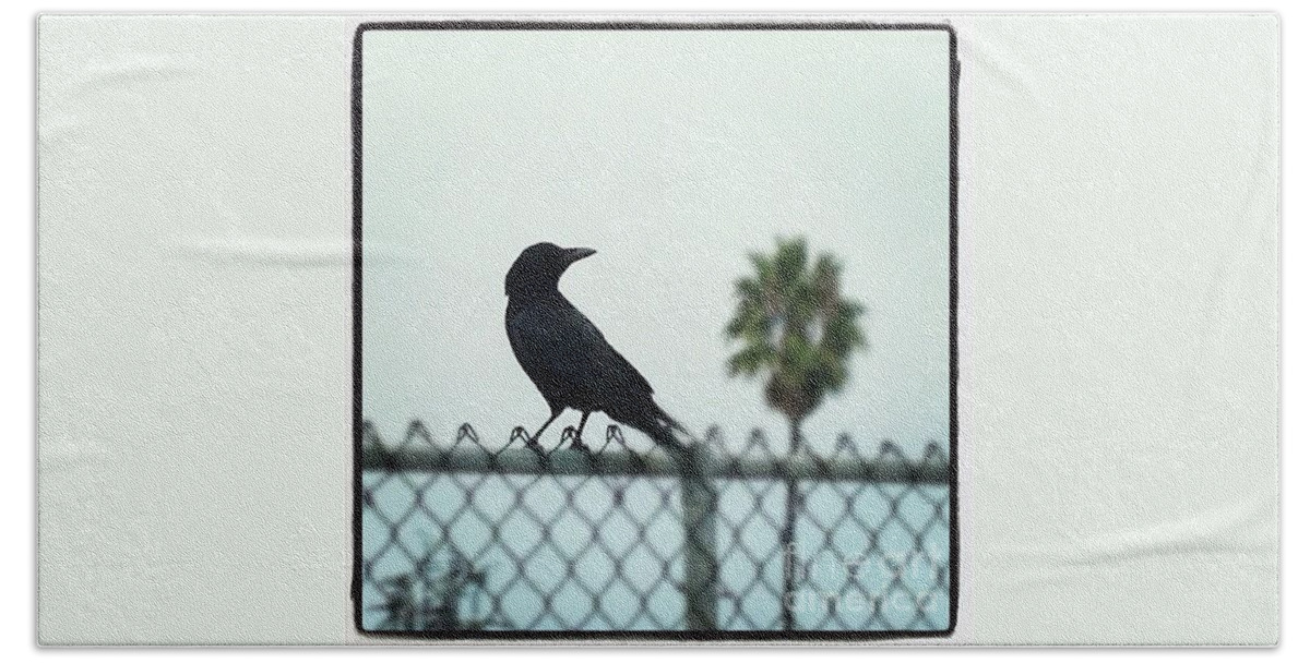 Crow Bath Towel featuring the photograph Silhouette #1 by Denise Railey