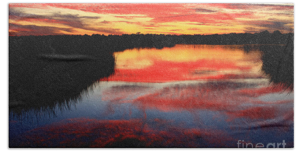 Landscapes Bath Towel featuring the photograph Water Dreaming South Ponte Vedra Beach by John F Tsumas