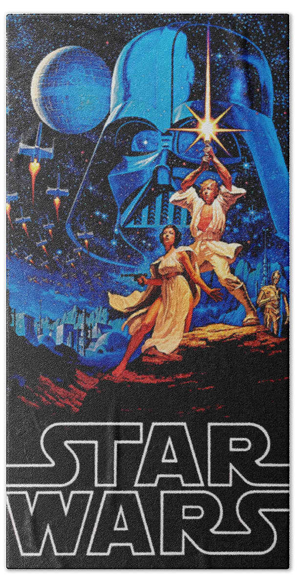 Star Hand Towel featuring the drawing Star Wars by Farhad Tamim