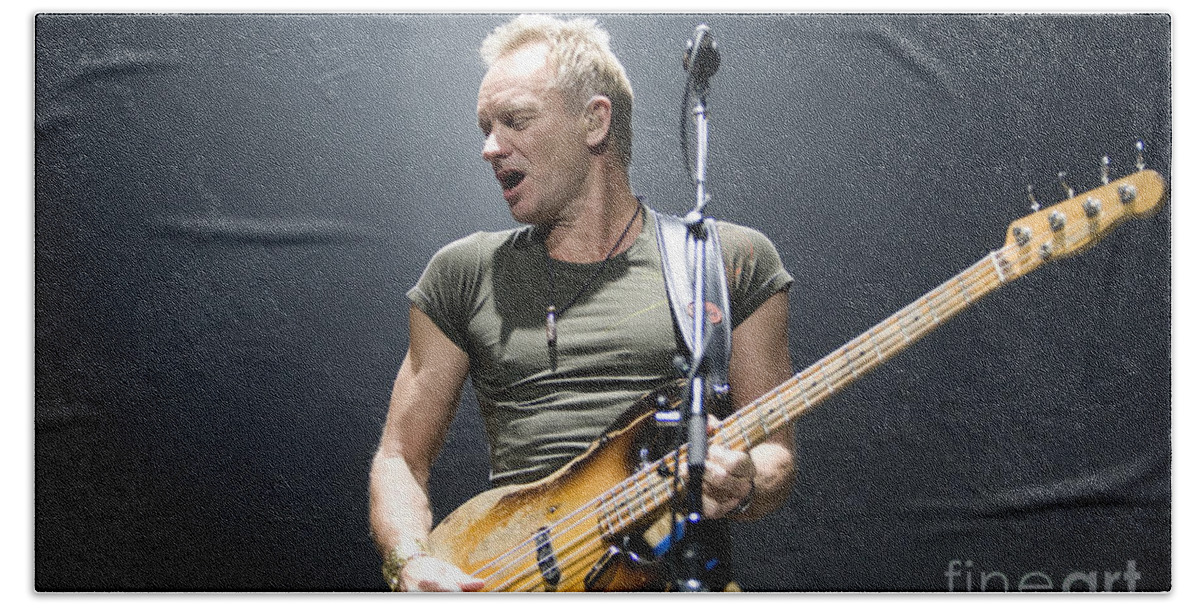 Sting Bath Towel featuring the photograph Sting of The Police #1 by Jason O Watson