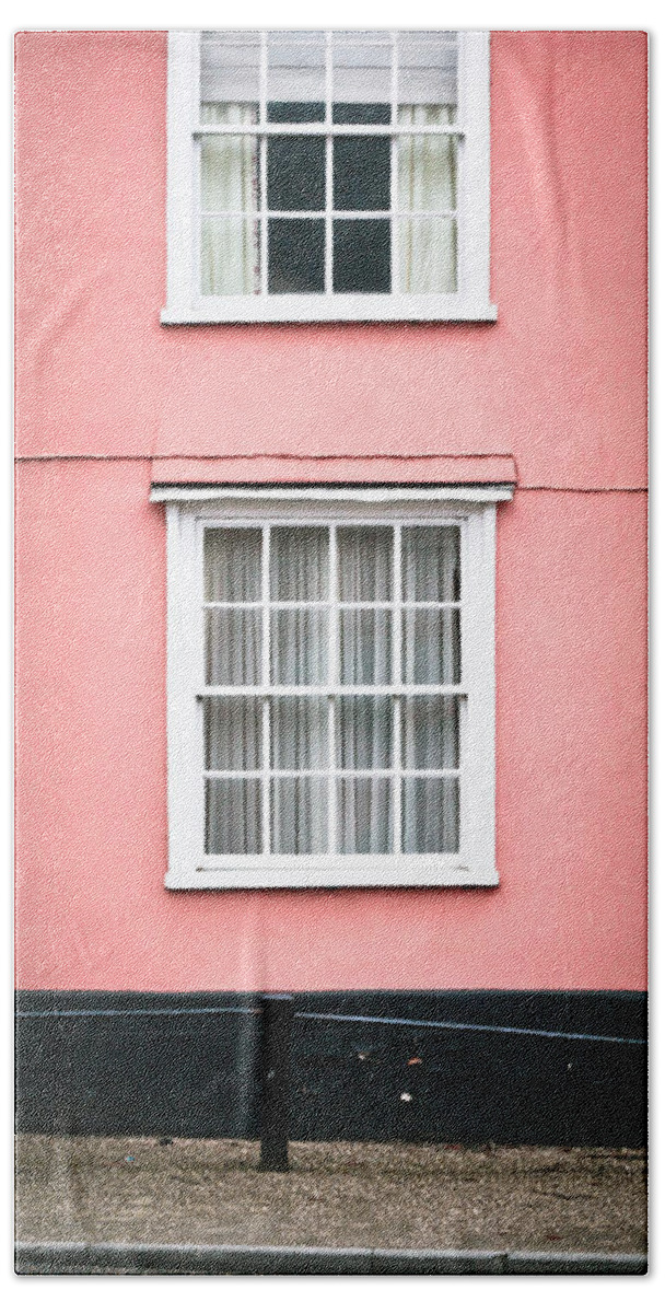 Architecture Hand Towel featuring the photograph Suffolk pink #1 by Tom Gowanlock