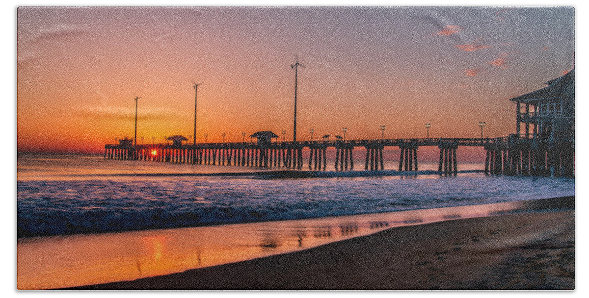 Sunrise Bath Towel featuring the photograph Sunrise at the Pier #1 by Stacy Abbott