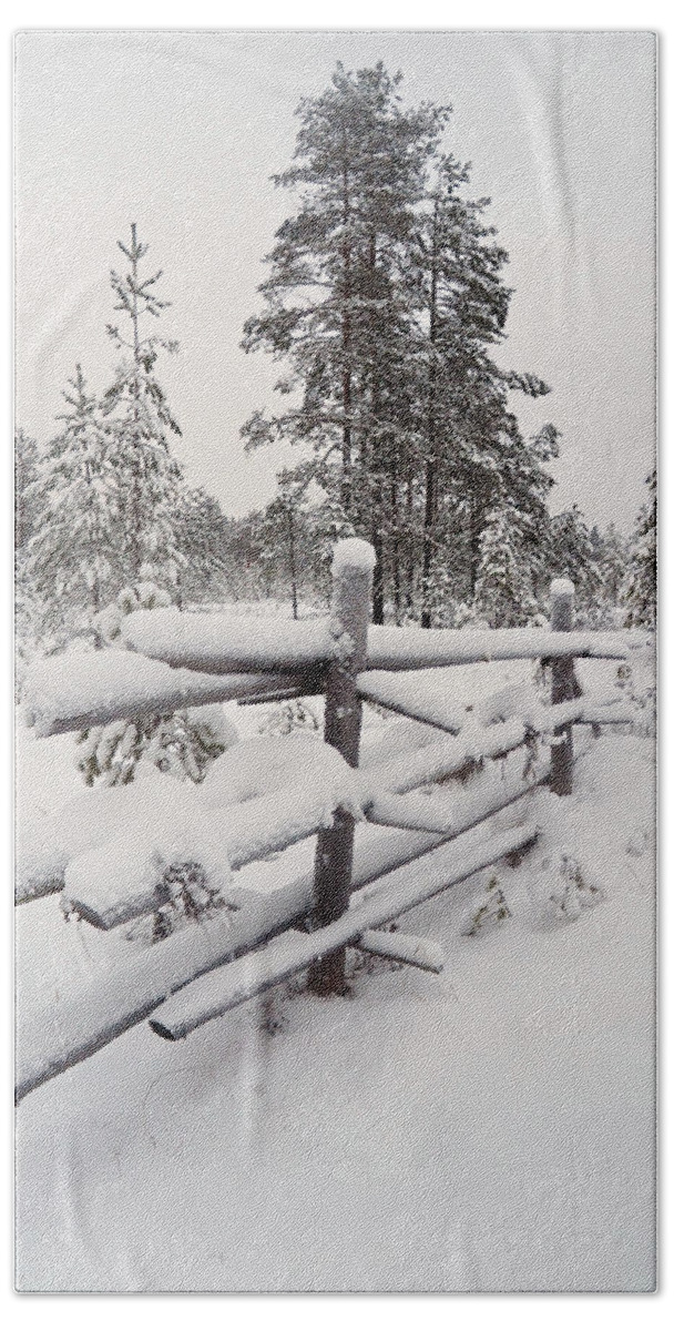 Finland Hand Towel featuring the photograph The Fence #3 by Jouko Lehto